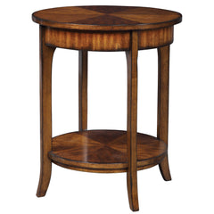 Carmel Woodtone Round Lamp Table - Ornate Home