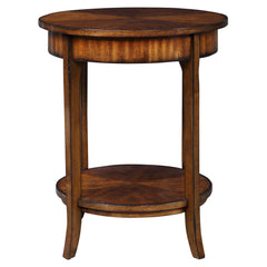 Carmel Woodtone Round Lamp Table - Ornate Home