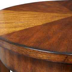 Carmel Woodtone Round Lamp Table - Ornate Home