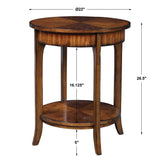 Carmel Woodtone Round Lamp Table - Ornate Home