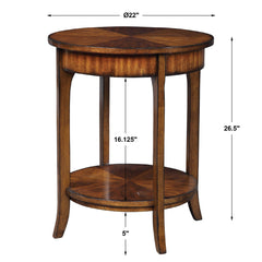 Carmel Woodtone Round Lamp Table - Ornate Home