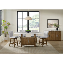 Carmela Brown 5-Piece Counter Height Dining Set