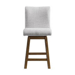 Carmela Brown/Light Grey Swivel Counter Chair (Set of 2) - Ornate Home