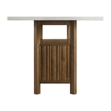 Carmela Brown/White Rectangular Counter Table with Marble Top - Ornate Home