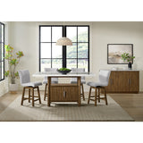 Carmela Brown/White Rectangular Counter Table with Marble Top - Ornate Home