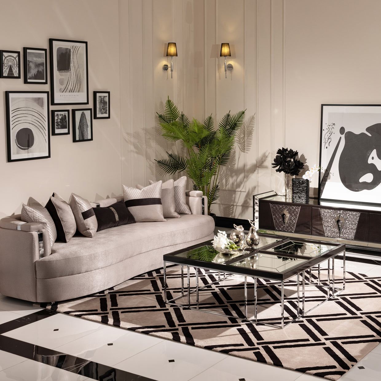 Carmela Charcoal Sand Cocktail Table - Ornate Home