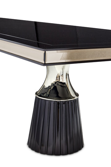 Carmela Charcoal Sand Double Pedestal Dining Table - Ornate Home