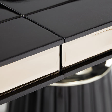 Carmela Charcoal Sand Double Pedestal Dining Table - Ornate Home