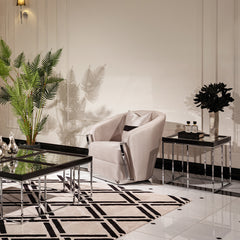 Carmela Charcoal Sand End Table - Ornate Home