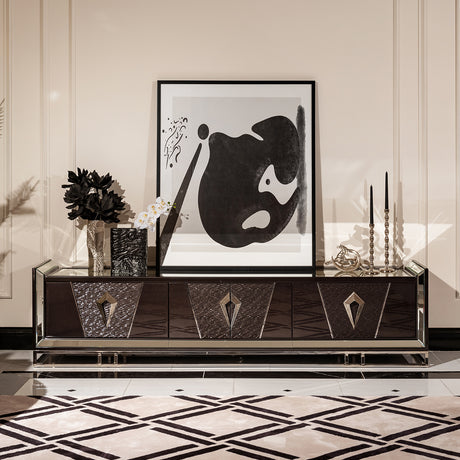 Carmela Charcoal Sand Media Cabinet - Ornate Home
