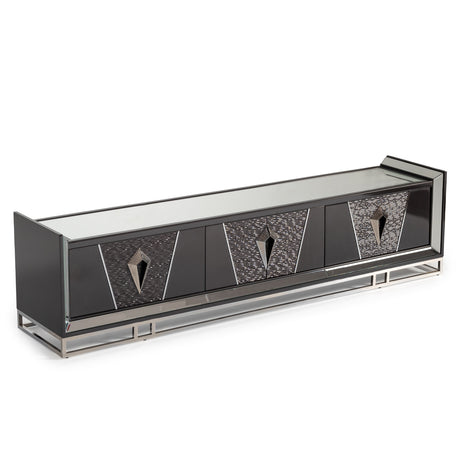 Carmela Charcoal Sand Media Cabinet - Ornate Home