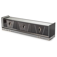 Carmela Charcoal Sand Media Cabinet - Ornate Home