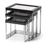 Carmela Charcoal Sand Nesting Tables (Set of 3) - Ornate Home