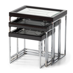 Carmela Charcoal Sand Nesting Tables (Set of 3) - Ornate Home