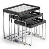 Carmela Charcoal Sand Nesting Tables (Set of 3) - Ornate Home