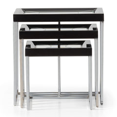 Carmela Charcoal Sand Nesting Tables (Set of 3) - Ornate Home