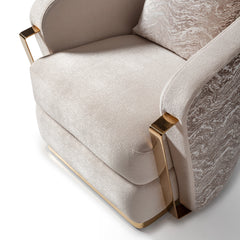 Carmela Gold/Almond Accent Chair - Ornate Home