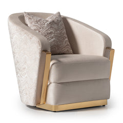 Carmela Gold/Almond Accent Chair - Ornate Home