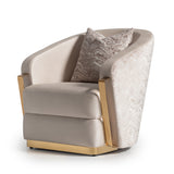 Carmela Gold/Almond Accent Chair - Ornate Home