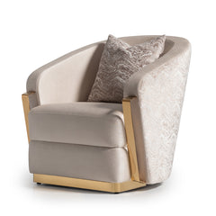 Carmela Gold/Almond Accent Chair - Ornate Home