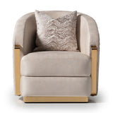Carmela Gold/Almond Accent Chair - Ornate Home