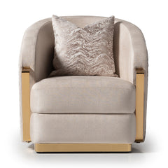 Carmela Gold/Almond Accent Chair - Ornate Home