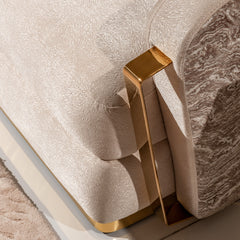Carmela Gold/Almond Accent Chair - Ornate Home