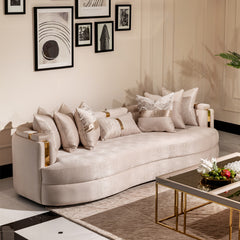 Carmela Gold/Almond Mansion Sofa - Ornate Home