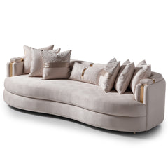 Carmela Gold/Almond Mansion Sofa - Ornate Home