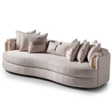 Carmela Gold/Almond Mansion Sofa - Ornate Home