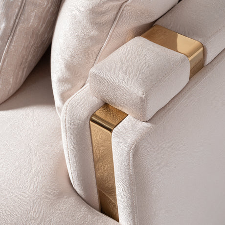 Carmela Gold/Almond Mansion Sofa - Ornate Home