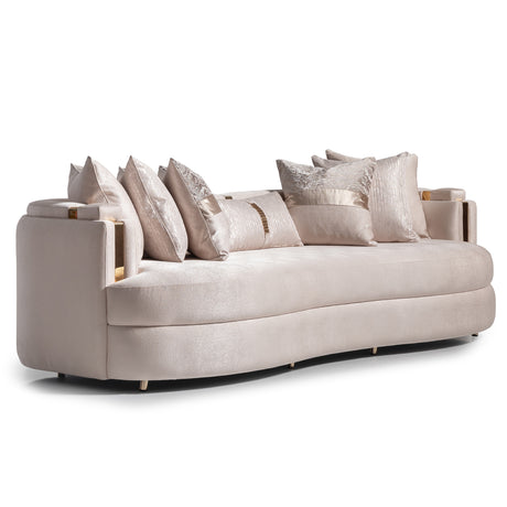 Carmela Gold/Almond Mansion Sofa - Ornate Home