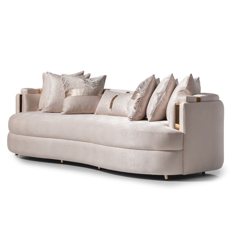 Carmela Gold/Almond Mansion Sofa - Ornate Home