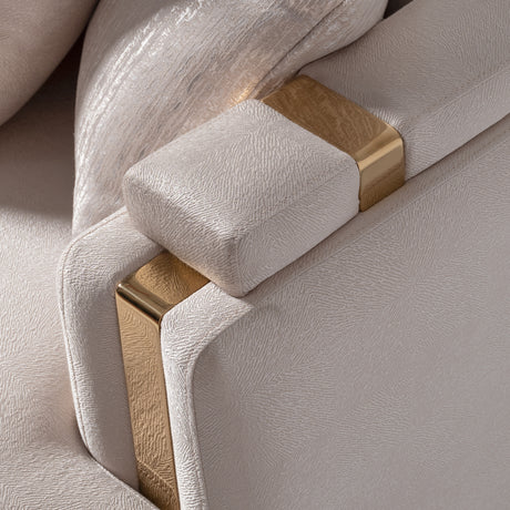Carmela Gold/Almond Sofa - Ornate Home