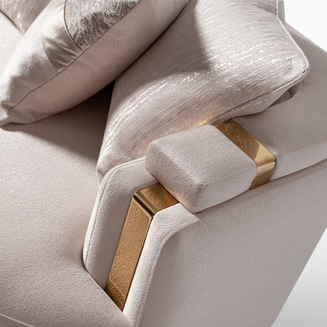 Carmela Gold/Almond Sofa - Ornate Home