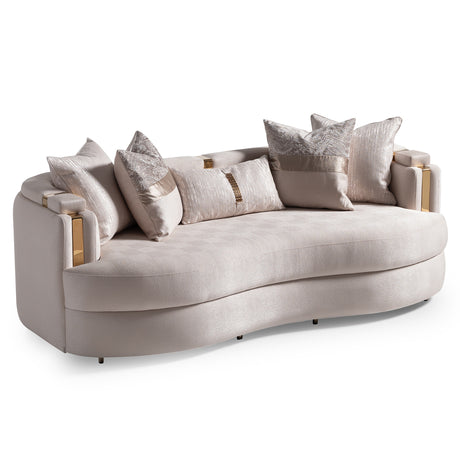 Carmela Gold/Almond Sofa - Ornate Home