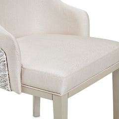 Carmela Shimmer Ivory/Almond Dining Arm Chair (Set of 2) - Ornate Home