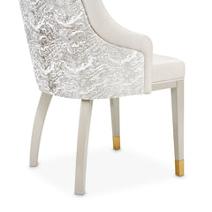 Carmela Shimmer Ivory/Almond Dining Arm Chair (Set of 2) - Ornate Home