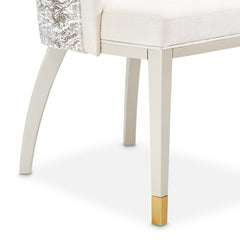 Carmela Shimmer Ivory/Almond Dining Arm Chair (Set of 2) - Ornate Home