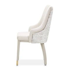 Carmela Shimmer Ivory/Almond Dining Arm Chair (Set of 2) - Ornate Home