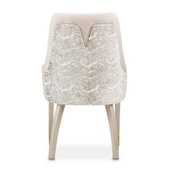 Carmela Shimmer Ivory/Almond Dining Arm Chair (Set of 2) - Ornate Home
