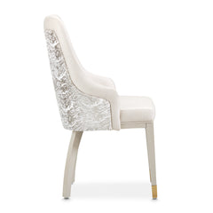 Carmela Shimmer Ivory/Almond Dining Arm Chair (Set of 2) - Ornate Home