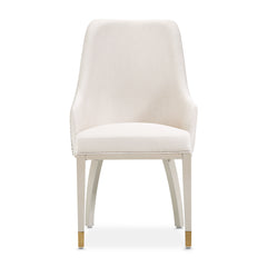 Carmela Shimmer Ivory/Almond Dining Arm Chair (Set of 2) - Ornate Home