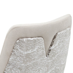 Carmela Shimmer Ivory/Almond Dining Arm Chair (Set of 2) - Ornate Home