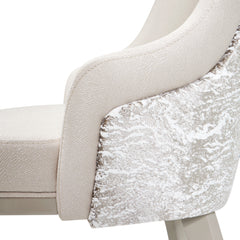 Carmela Shimmer Ivory/Almond Dining Arm Chair (Set of 2) - Ornate Home