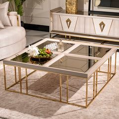 Carmela Shimmer Ivory Cocktail Table - Ornate Home
