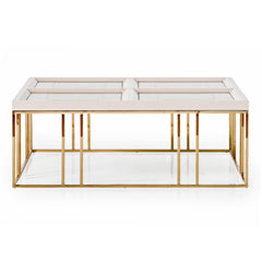 Carmela Shimmer Ivory Cocktail Table - Ornate Home