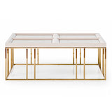 Carmela Shimmer Ivory Cocktail Table - Ornate Home