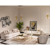 Carmela Shimmer Ivory Cocktail Table - Ornate Home