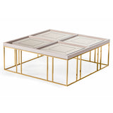 Carmela Shimmer Ivory Cocktail Table - Ornate Home